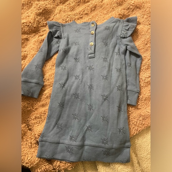 NWT Kate Quinn Waffle Sun Patterned Ruffle Sleeve Dress - Picture 3 of 5